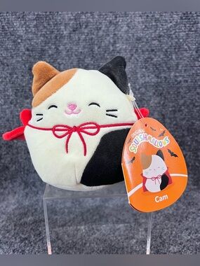 Squishmallows Cam Calico Vampire Cat With Red Cape 4.5" Halloween Dracula New
